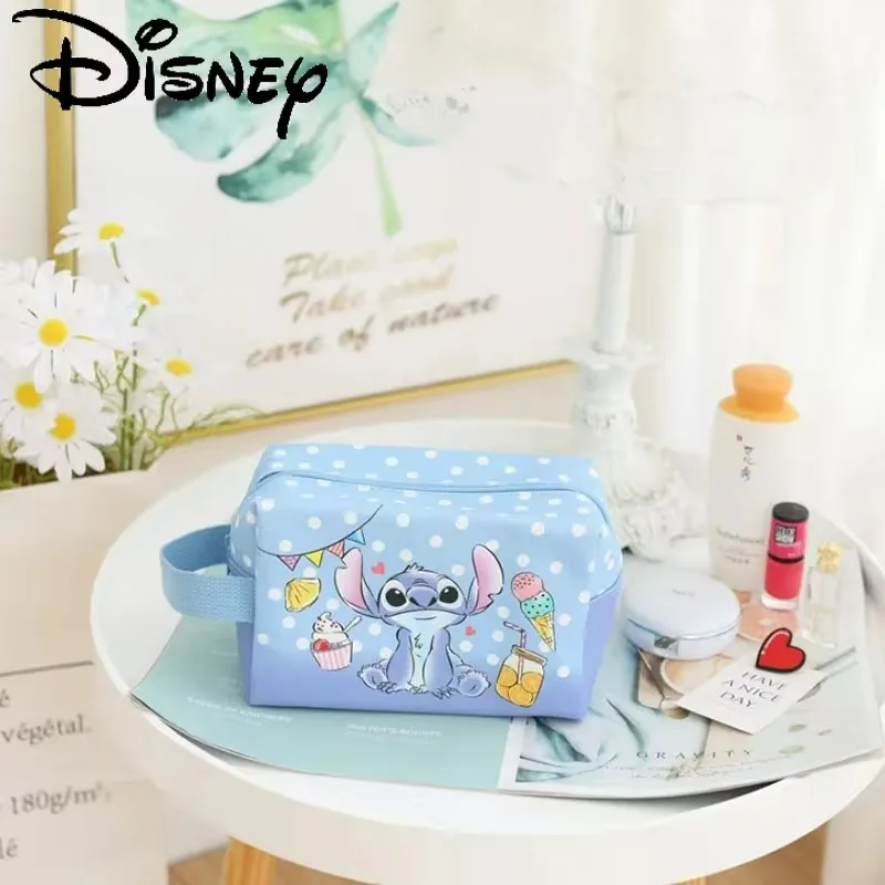 

Disney Cartoon Lilo and Stitch Large Capacity Cosmetic Bag Stitch Portable Handbag Girls Travel Multifunctional Storage Bag