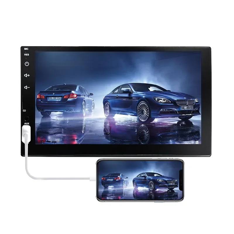 

7 inch auto electronic full touch screen double din bt USB gps car multimedia radio 7023