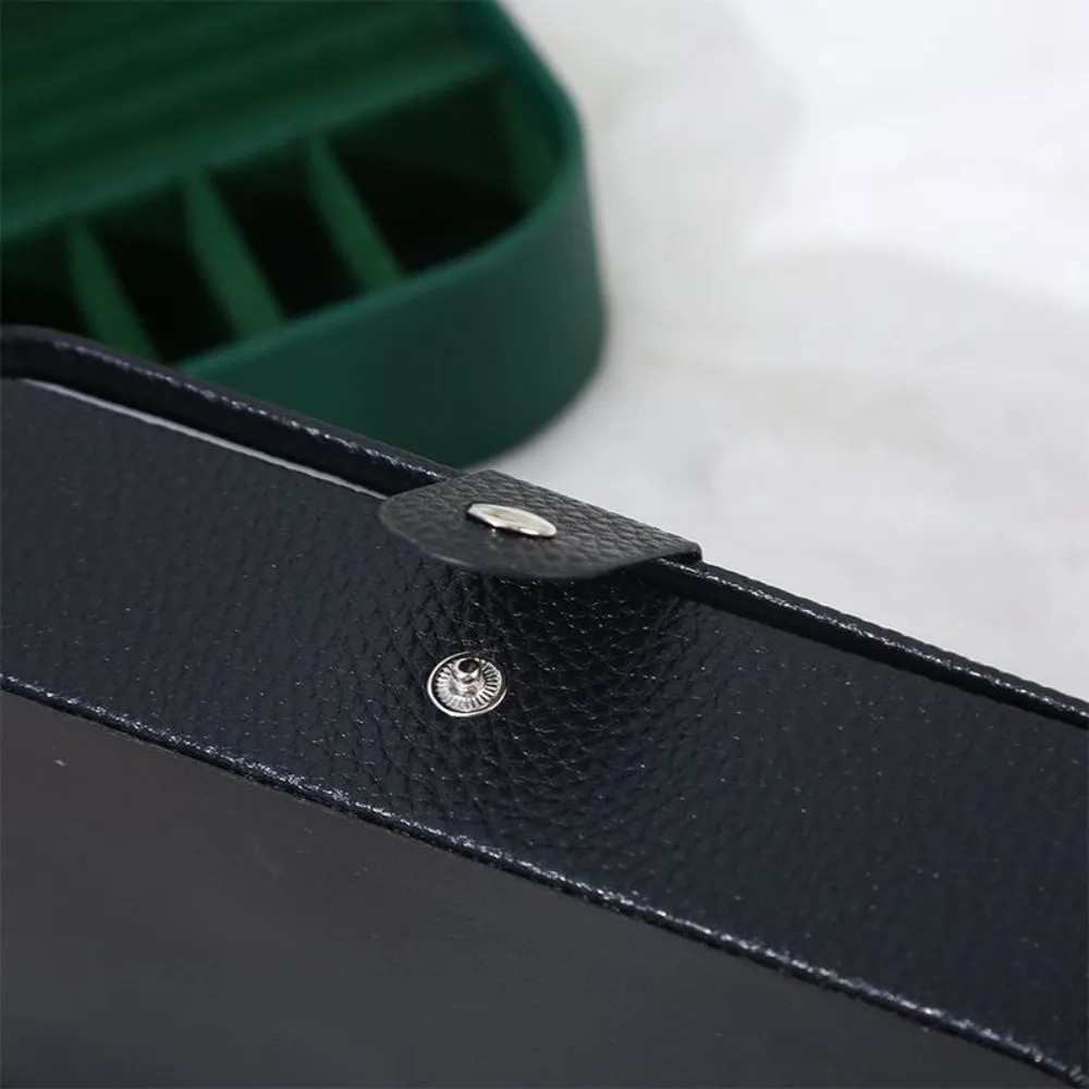 

Портативный дорожный органайзер для ювелирных изделий, коробка из искусственной кожи, серьги, чехол для хранения ювелирных изделий, многофункциональный контейнер