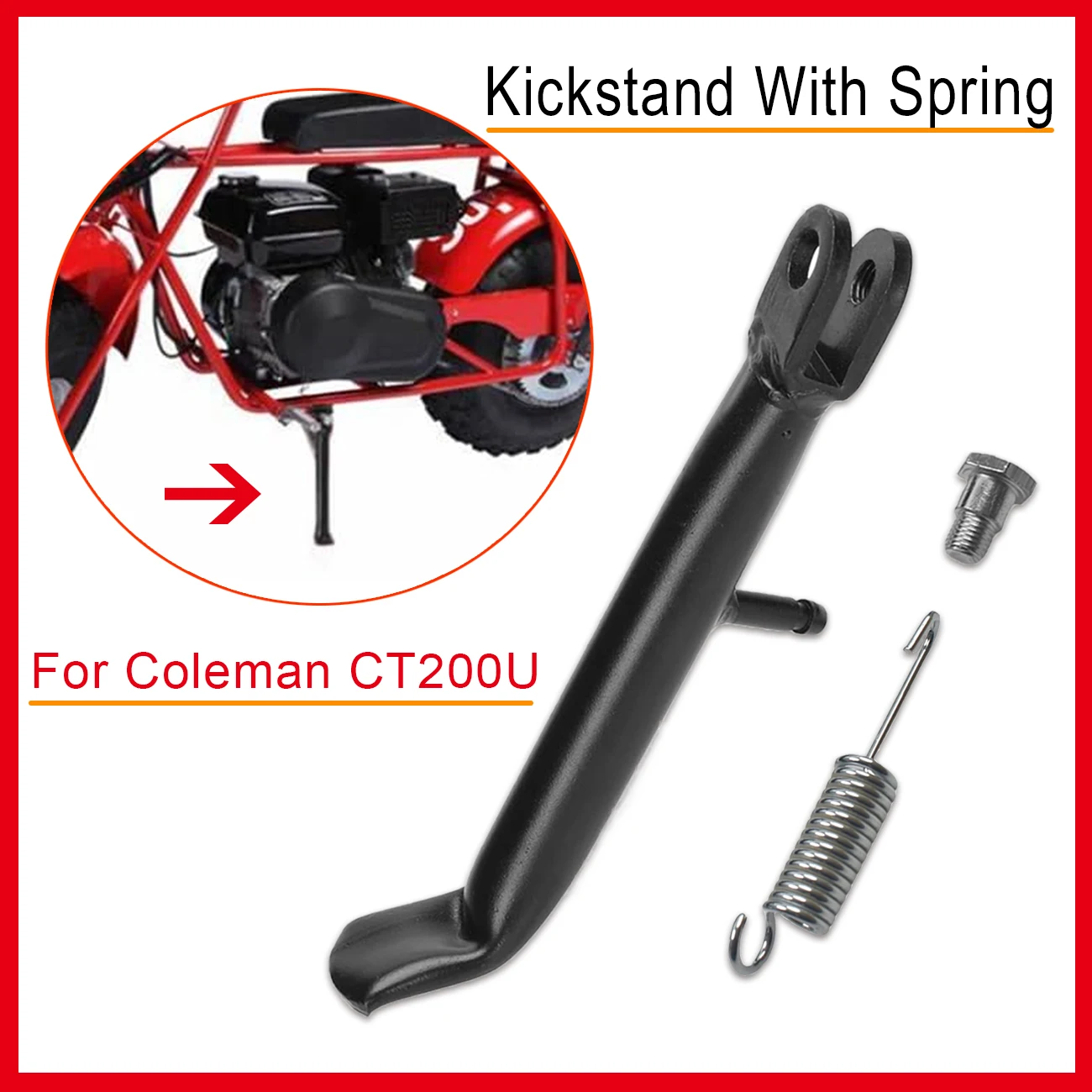 Kickstand With Spring For Coleman CT200U 212cc 196cc 200cc 6.5hp Mini Bike