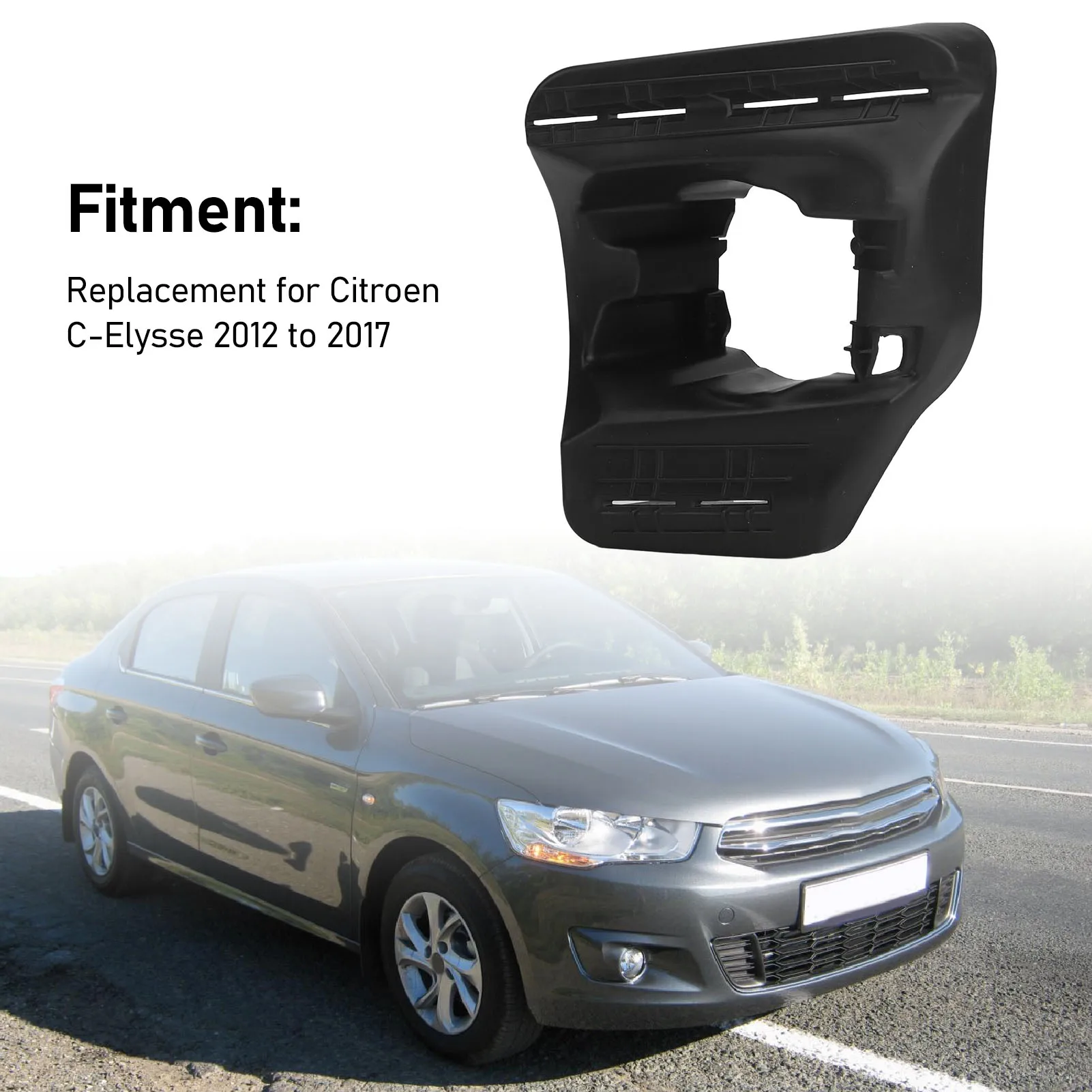 

Fog Light Base Plastic Secure Mounting Long Lasting Use 1608698980 Replacement For Citroen C‑Elysse 2012 To 2017 Right
