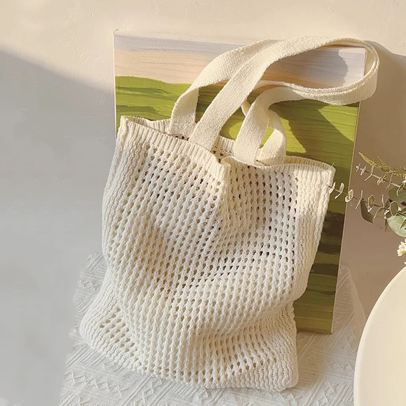 Mode Frauen Hohl Gestrickte Schulter Strand Tasche Einfache Häkeln Handtasche Tote Designer Shopping Top-Griff Taschen