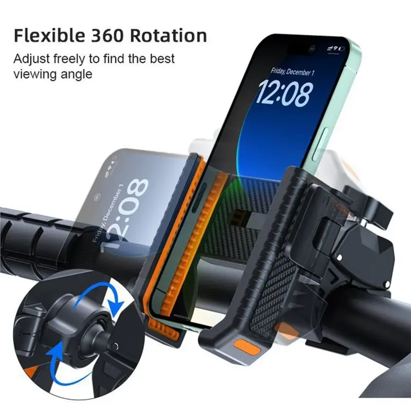ABOK-For Electric Scooter, Mountain Bike, Motorcycle, Battery-Powered Vehicle Compatible Shock-Resistant Phone Mount For Cycling