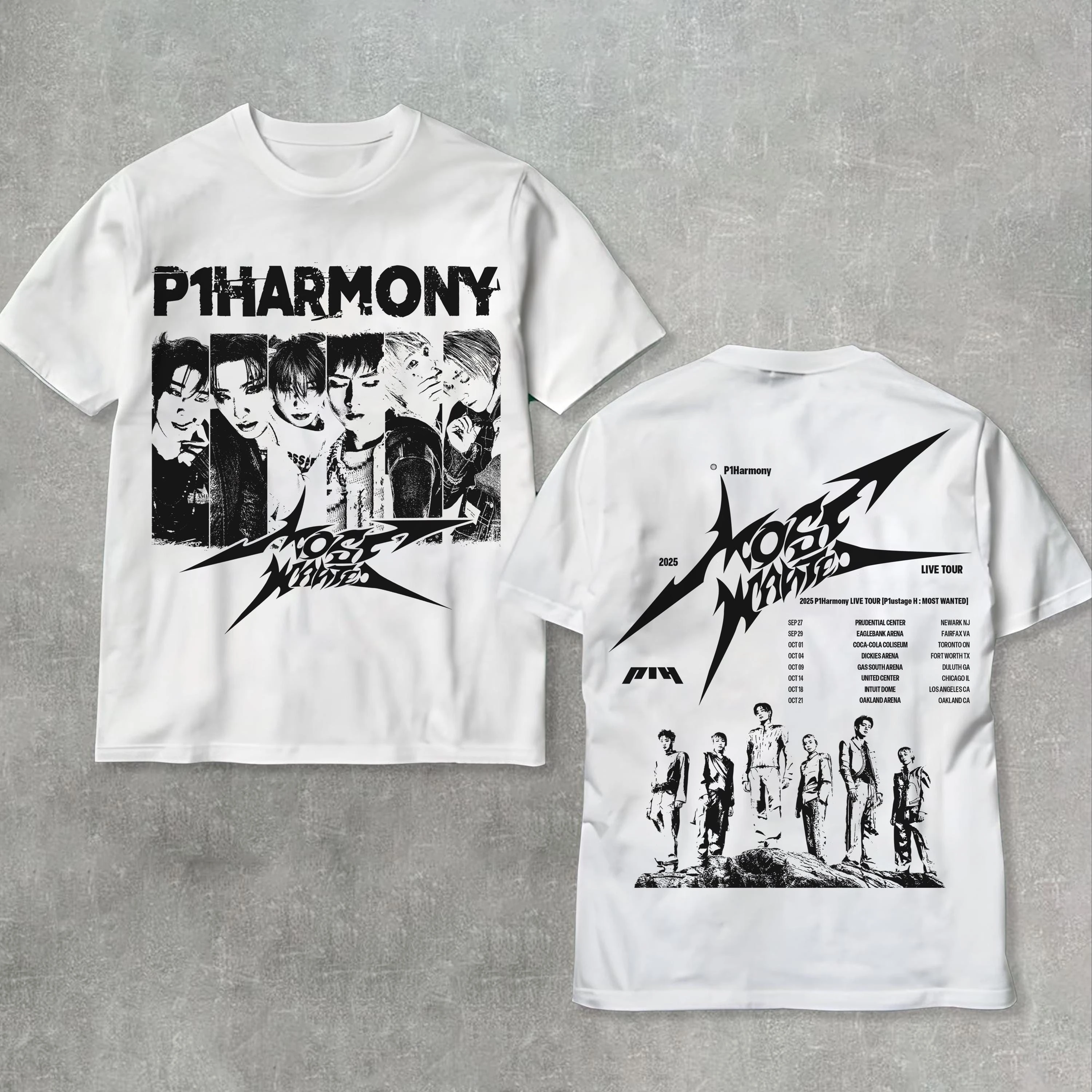 P1harmony P1H Most Wanted Tour, P1harmony Duh Kpop T-shirt 2026 Summer Men Women Cotton T-shirt Street Wear Y2K Men's T-shirt
