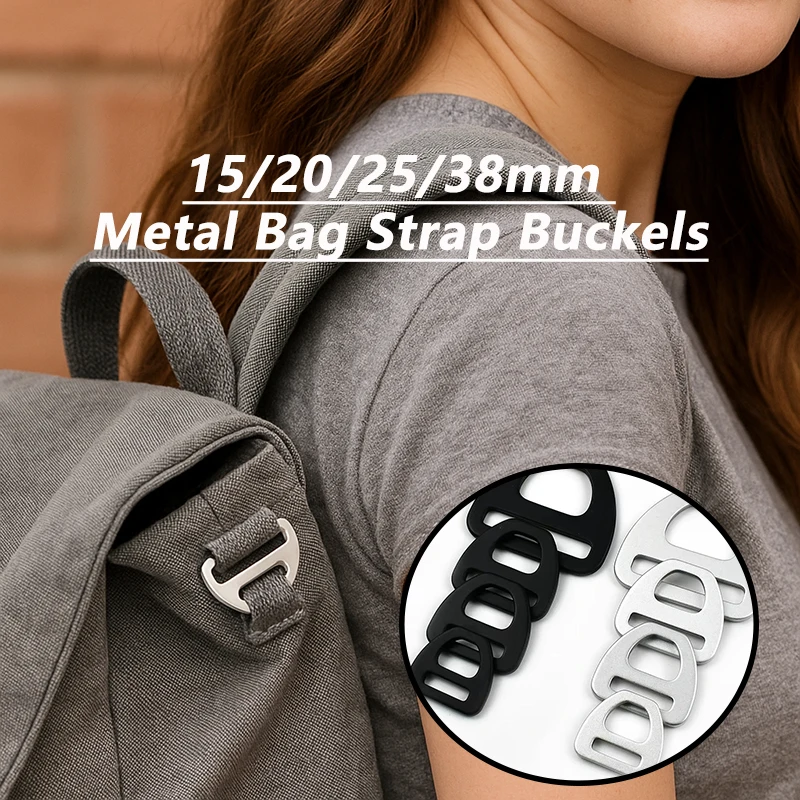 

5/10/20P 15/20/25/38mm Metal Bag Strap Buckels Backpack Belt D Ring Webbing Pet Collar Loop Hook DIY Clothes Hardware Accessory