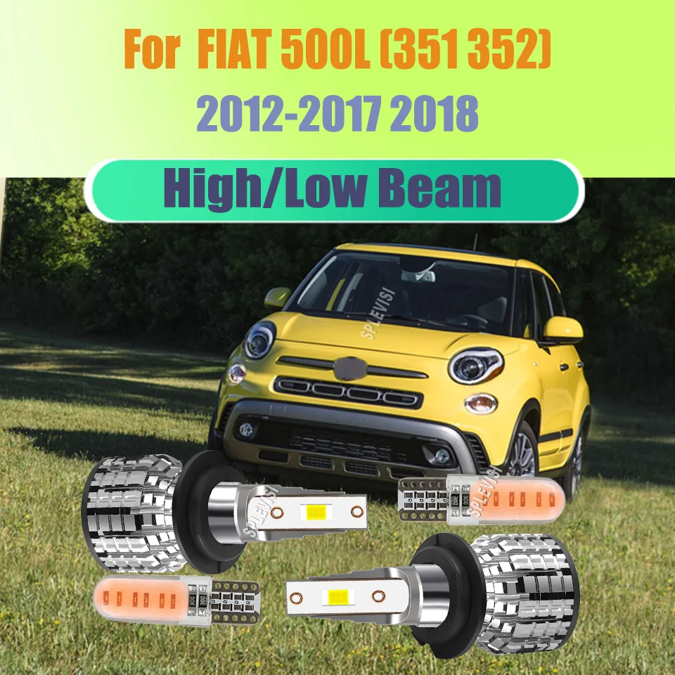 

LED High Low H7 Headlight Bulbs - Ideal Lighting Effect with Cooling Fan For FIAT 500L (351 352) 2012 2013 2014 2015 2016-2018