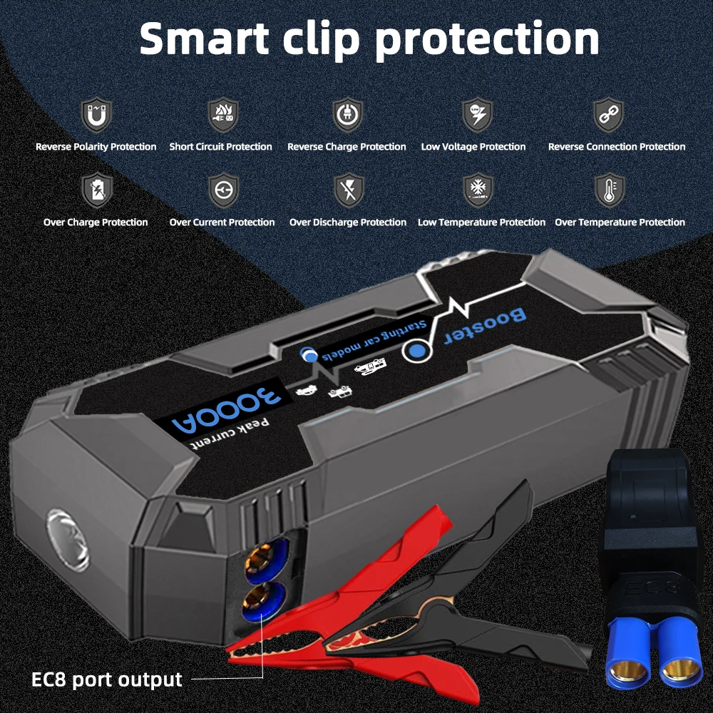 3000A Car Jump Starter 22000mAh Power Bank 12V Powerful Portable Car Starter Auto Emergency Booster Starting Device
