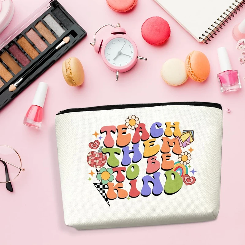 

Funny Canvas Makeup Bag Teacher Appreciation Gift Graduation Decoration Retirement Travel Cosmetic Toiletry Bag Thank You Gifts