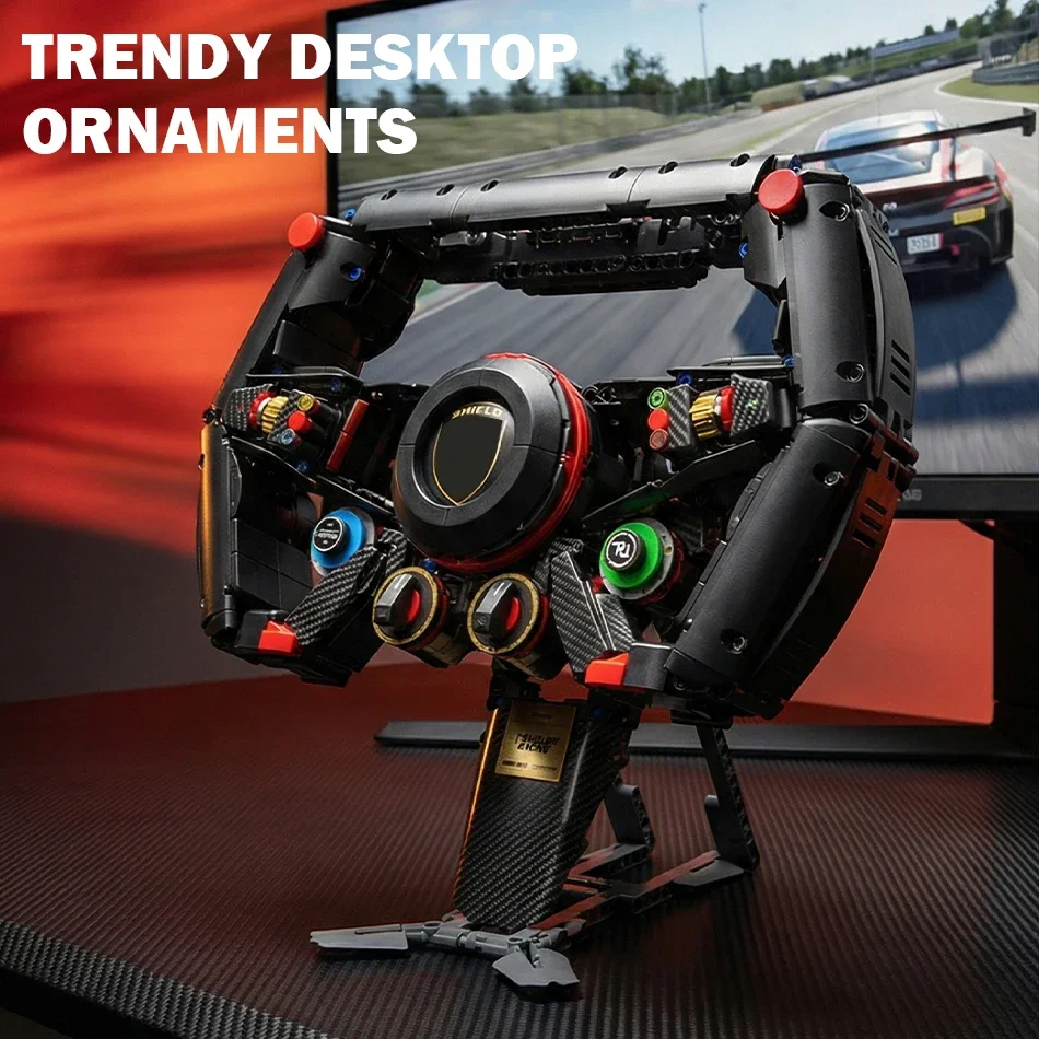 

Набор строительных блоков «Руль гоночного автомобиля»: имитация гоночного руля, держатель для телефона, игрушка-конструктор для детей, подарок