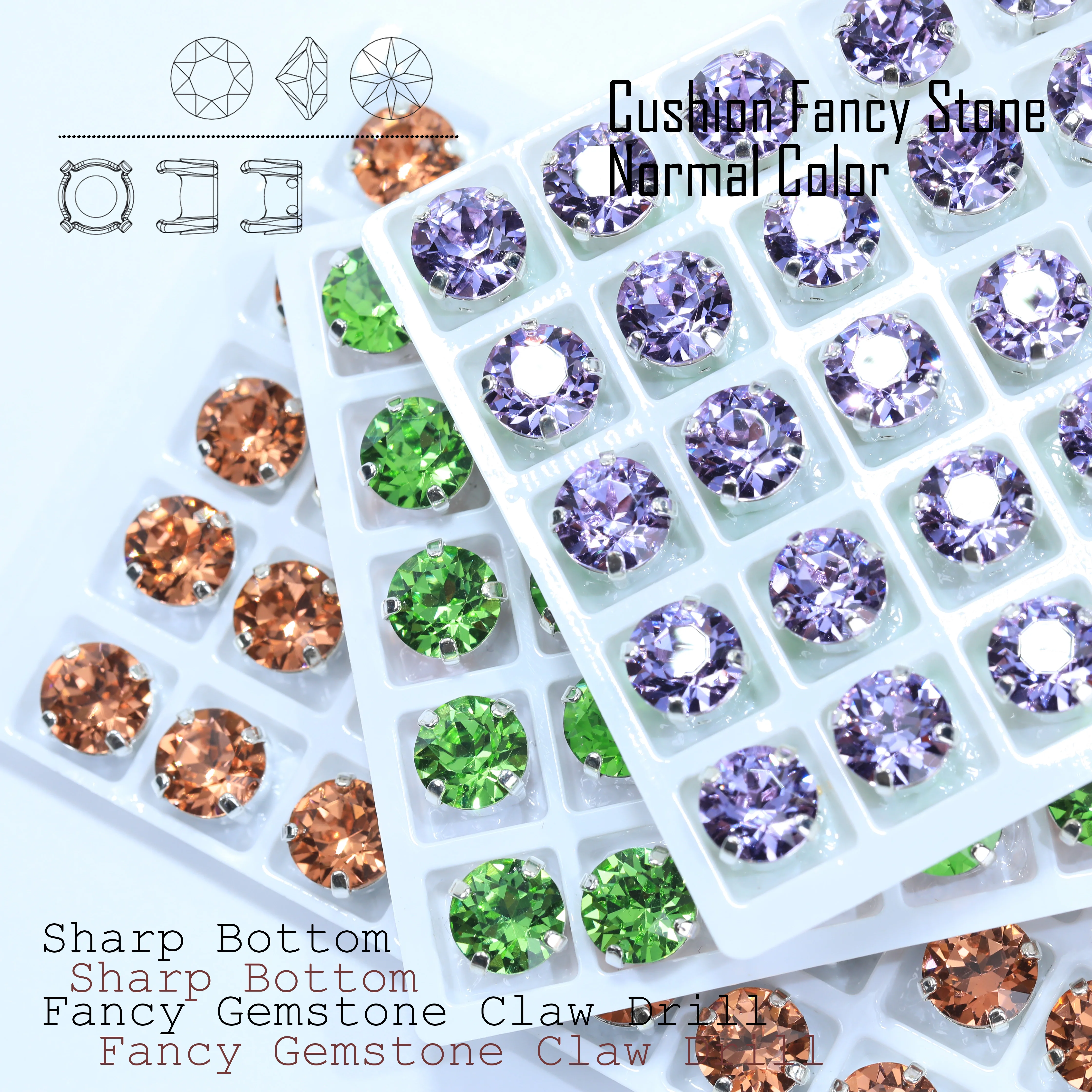 

Normal Color XIRIUS Chaton Sharp Bottom Fancy Claw Set Rhinestones High-Shine Artificial Crystal for Wedding Dresses Shoes Bag