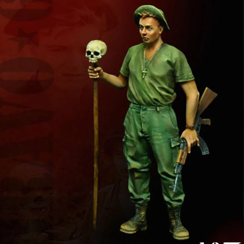 Druckguss-Harzfigur im Maßstab 1:35, Modellbausatz, Modellierung der US-Infanterie, einzelnes Szenenlayout, Figur, unmontiertes, unbemaltes DIY-Spielzeug