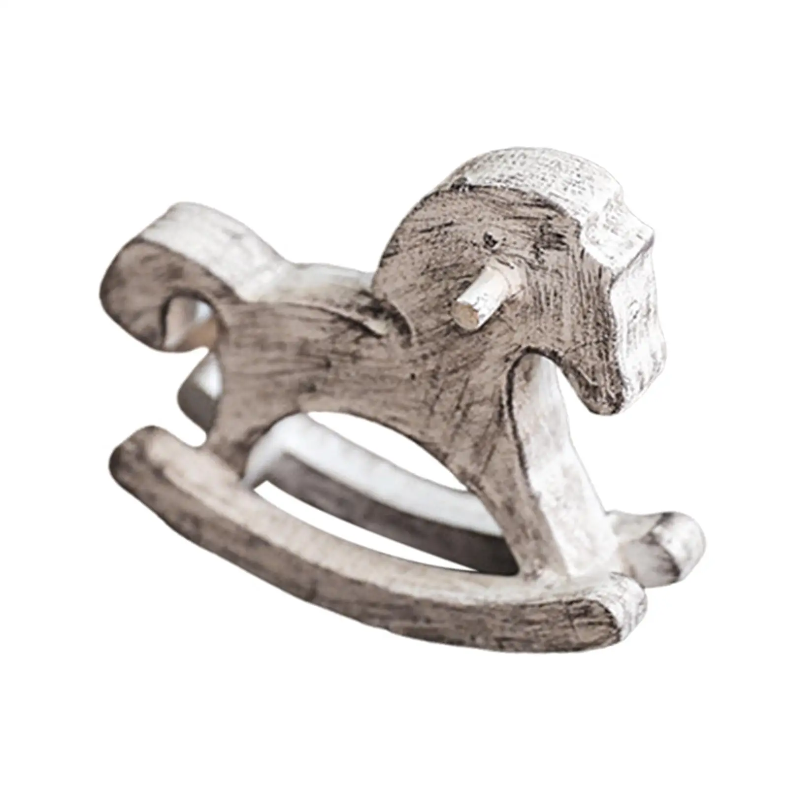 Wooden Rocking Horse Decoration Art Furnishing Craft,Centerpiece Ornament,Home Decor,Horse Statue Collectible