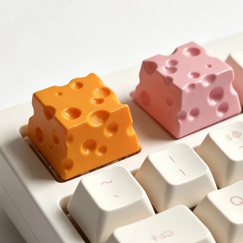 Handmade Resin Cheese Artisan Keycap Custom Cute Food Key Cap For Cross Axis Mechanical Keyboard