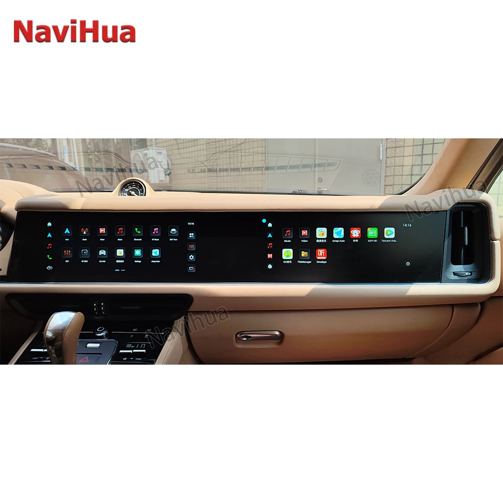 Navihua Voor Porsche Cayenne 2010-2017 gemodificeerde 2024 Nieuwe Centrale Controle Dual Screen Navigatie Interieur Upgrade 12.3 inch