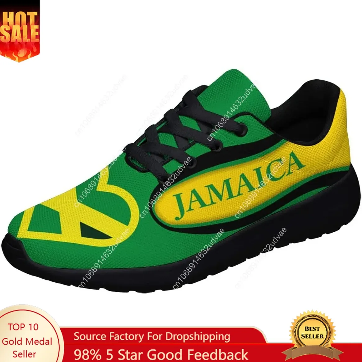 

Jamaican Flag Shoes for Women Men Running Sneakers Jamaican Reggae Print Comfortable Sports Walking Tennis Shoes