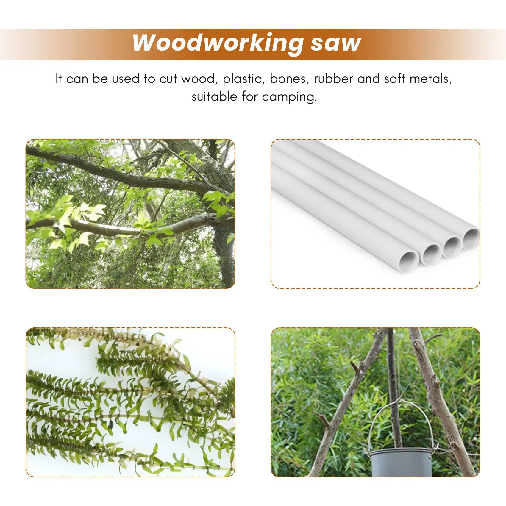 A06K Outdoor Hand-Drawn Rope Saw 304 Stainless Steel Wire Saw Camping Life-Saving Woodworking Super Fine Hand Saw Wire 5M