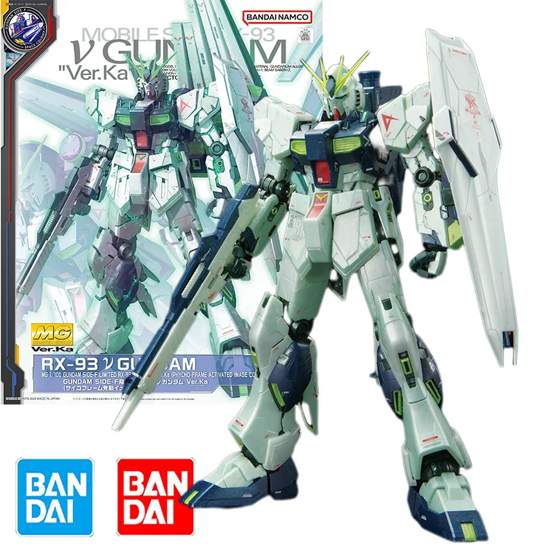 

Bandai GUNDAM MG 1/100 RX-93 V Gundam verka PHYCHO FRAME ACTIVATED IMAGE COLOR Model Kit Anime Action Fighter Figure Assembly