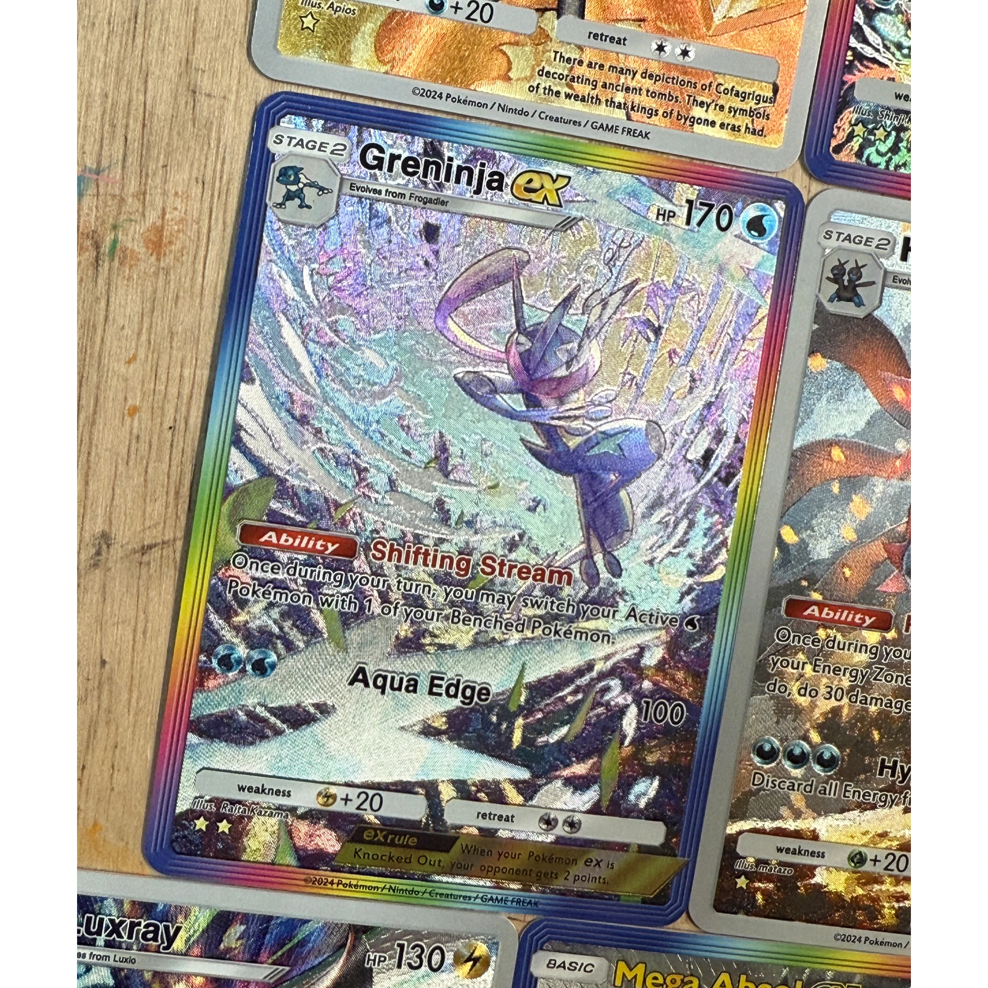 10Pcs/set PTCG POCKET Series English Greninja Altaria Absol Texture Flash Card Classic Game Anime Collection Cards