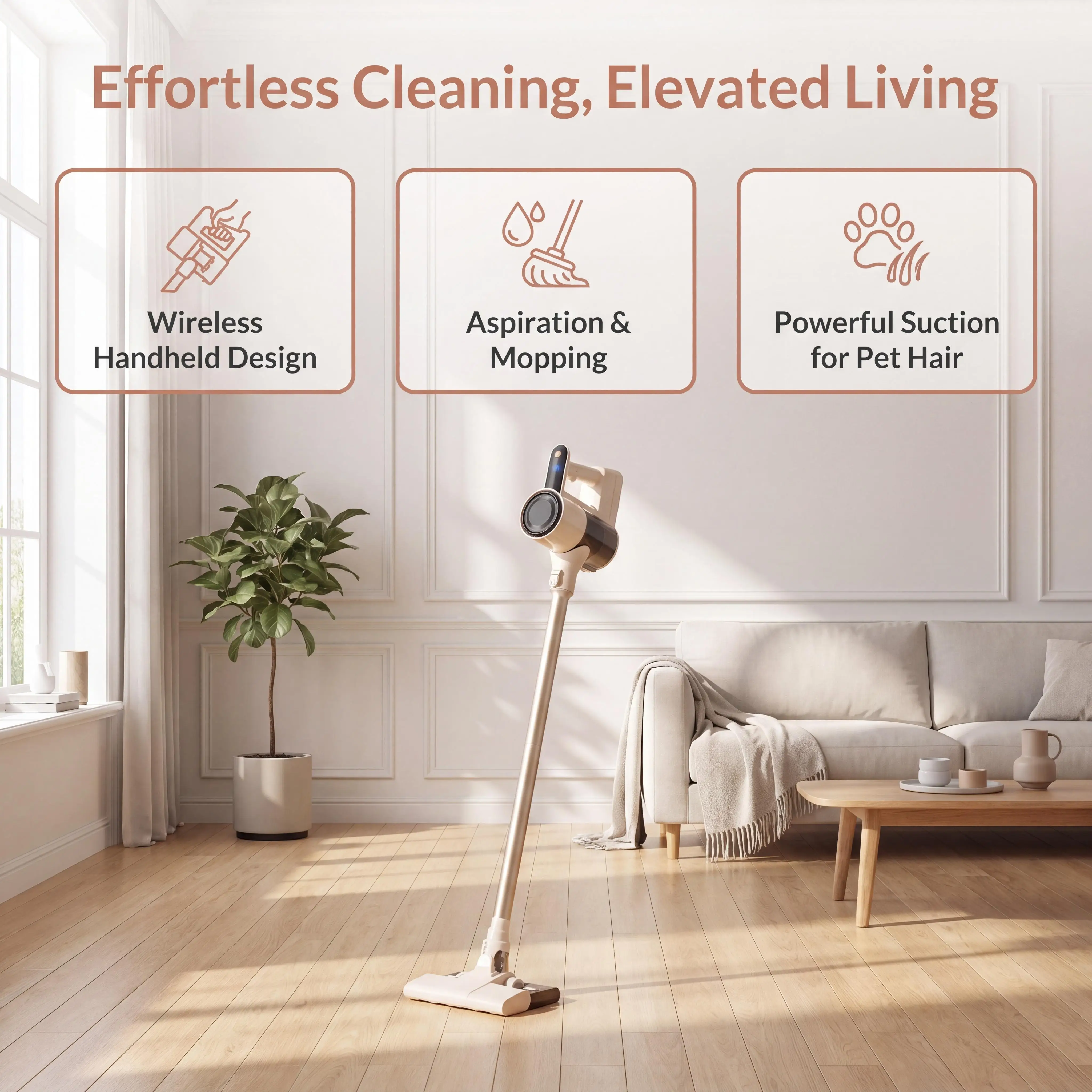 Wireless Handheld Vacuum Cleaner, 2-in-1 Vacuum and Mop Combo, Lightweight Cordless Stick Vacuum with  for Pet Hair