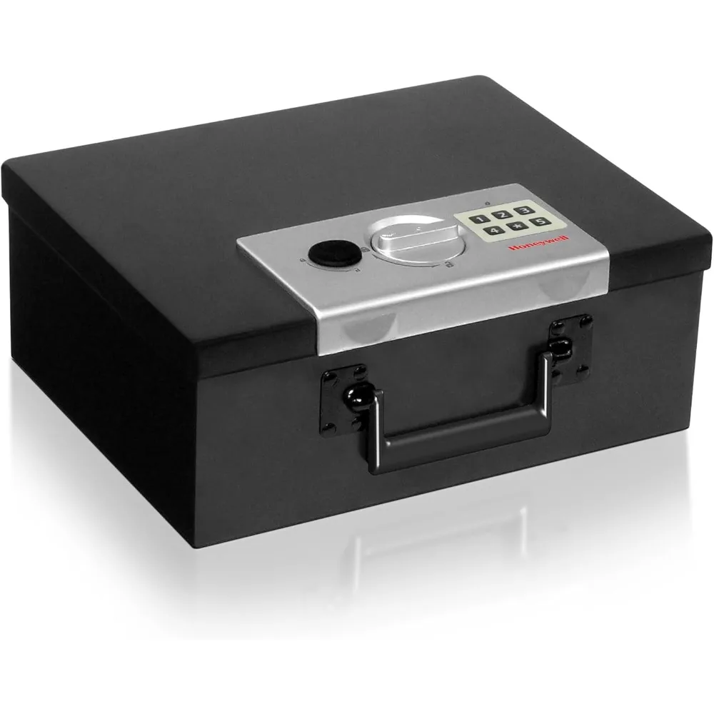 أقفال الخزائن والأبواب - صندوق أمان صغير قابل للإخفاء - للمنزل - قفل برمز رقمي للأمان الفولاذي للعناصر الشخصية، آمن للأموال - أسود