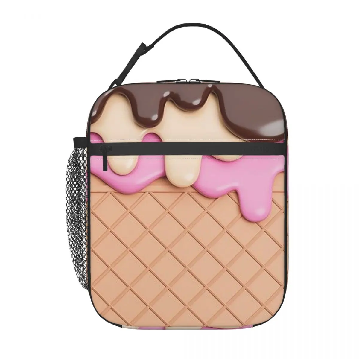 Strawberry Ice Cream Insulated Lunch Bag for Kids School Cooler Thermal Food Box Tote Leakproof Lunch Boxes Container
