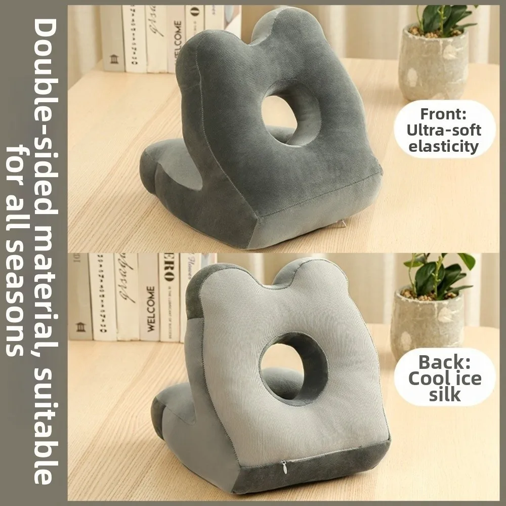 Portable Double-Sided Nap Pillow Hollow Design Breathable Office Rest Pillow Supportive Cute Travel Pillow Lunch Break