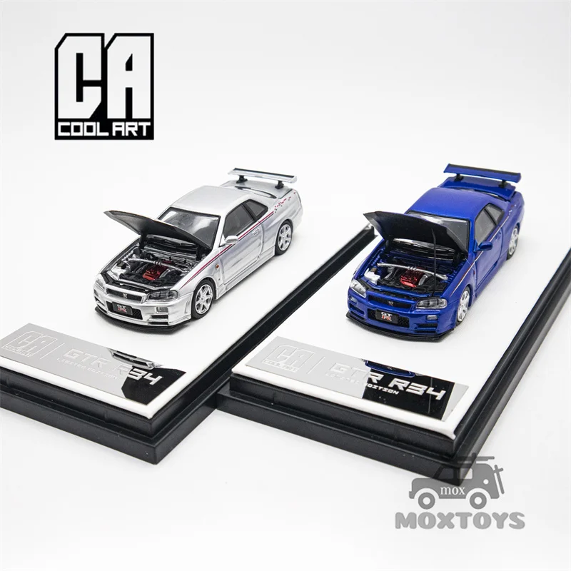 COOL ART 1:64 GT-R R34 silver / blue limited 500 Diecast Model Car