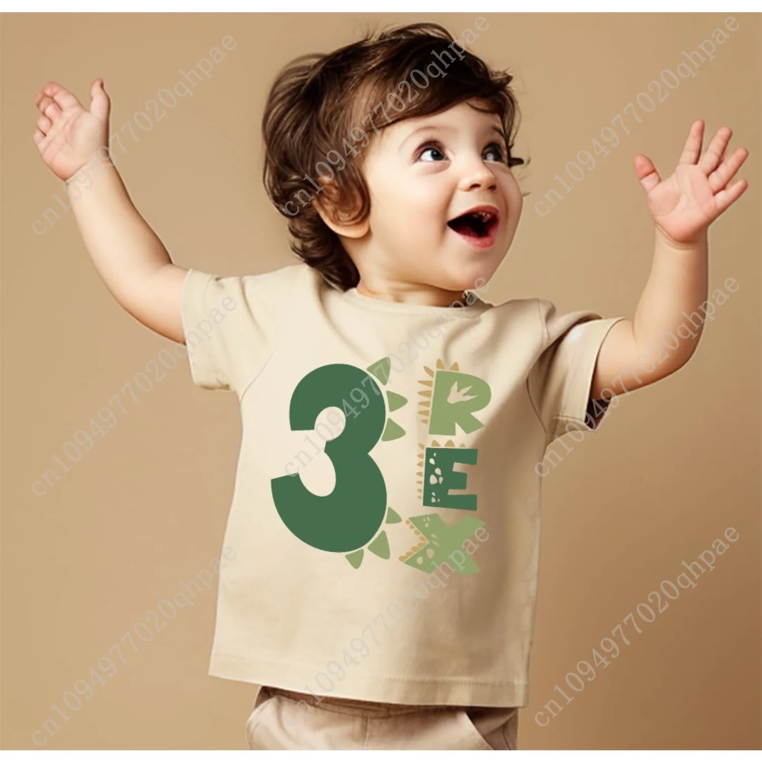 قمصان عيد الميلاد الثالث للأطفال الصغار من الأولاد والبنات للأطفال بعمر 3 سنوات لعيد الميلاد للحفلات بأكمام قصيرة #4