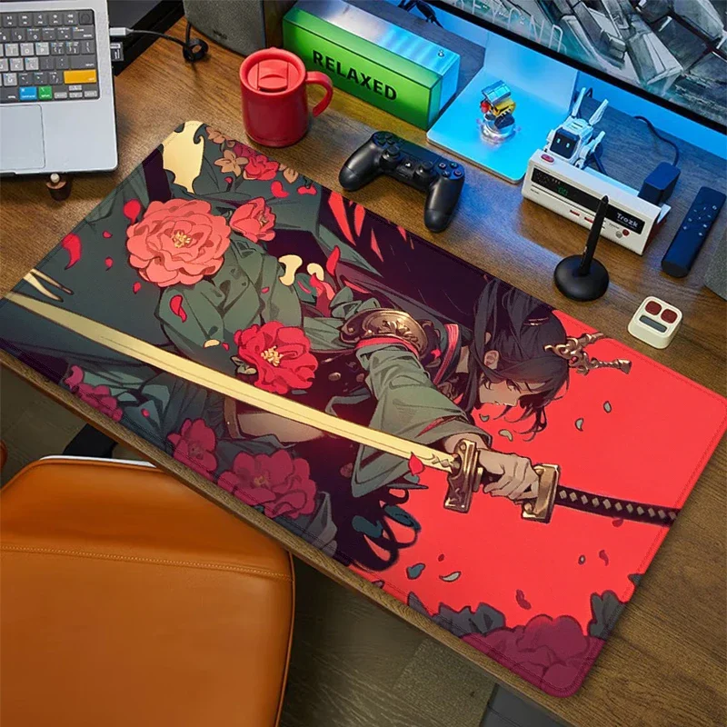 Japanese Samurai Mouse Pad Large Gaming Accessories Mousepad Gamer Desk Mat Office Mats Keyboard Xxl Mause Carpet 900x400 Speed