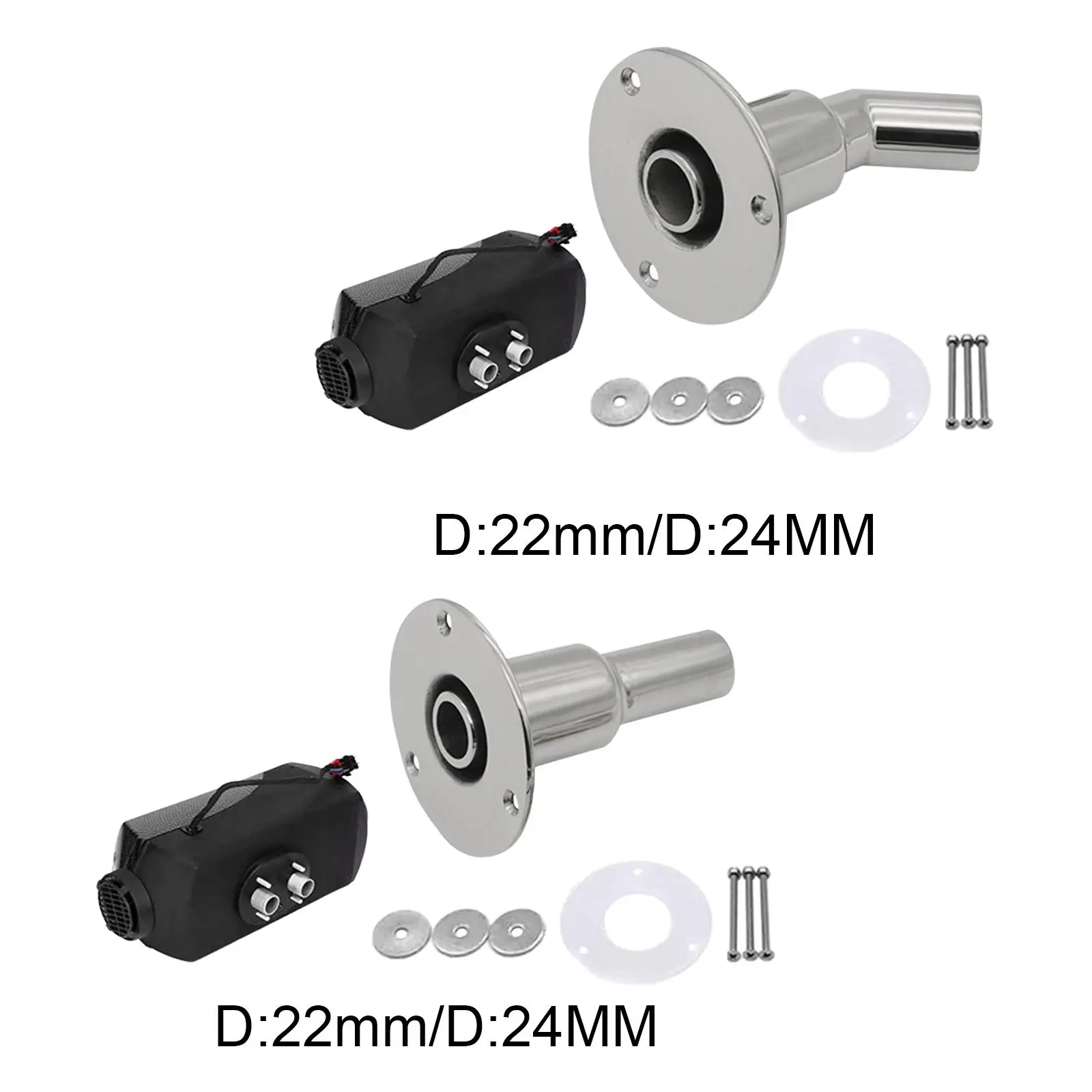 thru Hull Exhaust Skin Tube Pipe Socket for Parking Heaters Hose image 4