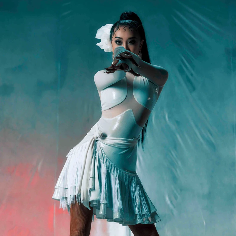 الكبار السامبا اللاتينية أداء الرقص الملابس النسائية تشاتشا اللاتينية ملابس رقص قاعة الرقص مرحلة الأداء الدعاوى SL12961