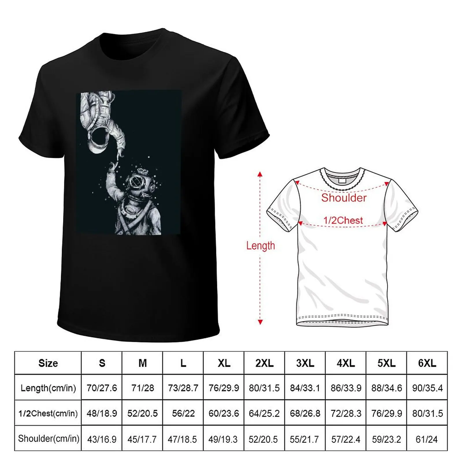Astronaut and Diver - Last Frontiers Graphic T-Shirt t shirts for man cotton funny T-Shirt