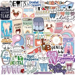 10/30/50PCS Dental Stickers Dentist Sticker Care for Teeth Cartoon Decals Graffiti DIY Luggage Laptop Phone Car Bike Skateboard
