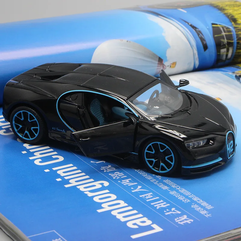 1:32 Bugatti Chiron Alloy Sports Car Model Diecast Metal Toy Racing Car Vehicles Model Simulation Sound Light Kids Gifts E80