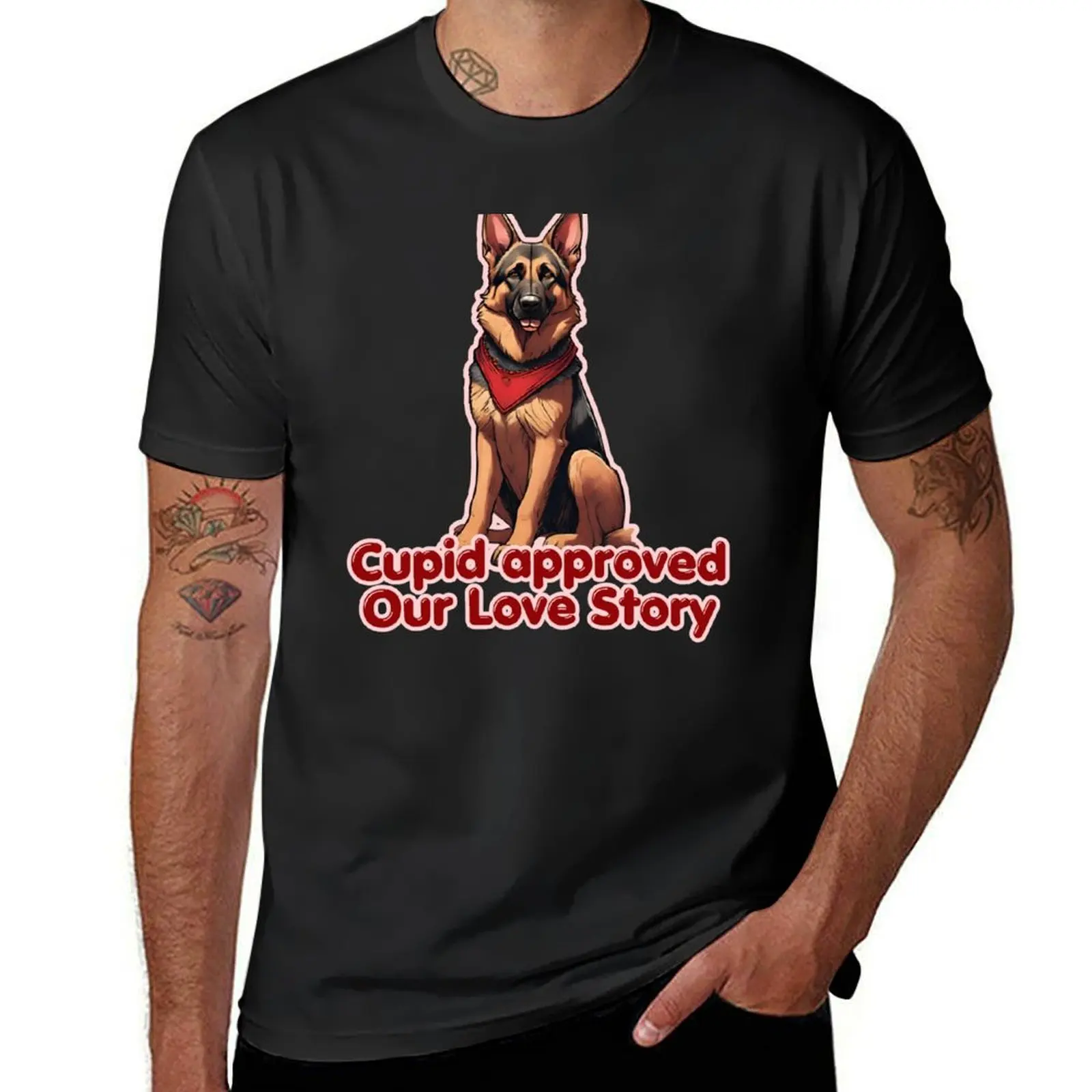 

Valentine Cupid Cute German Shepherd Dog - Cupid approved our love story. Happy Valentines Day T-Shirt