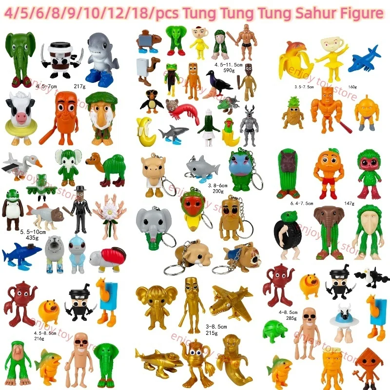 

New Italian Brainrot AI Animals Tung Tung Tung Sahur Figure 5/6/8/12/18pcs Tung Tung Tung Sahur Action Figure For Kid Gifts