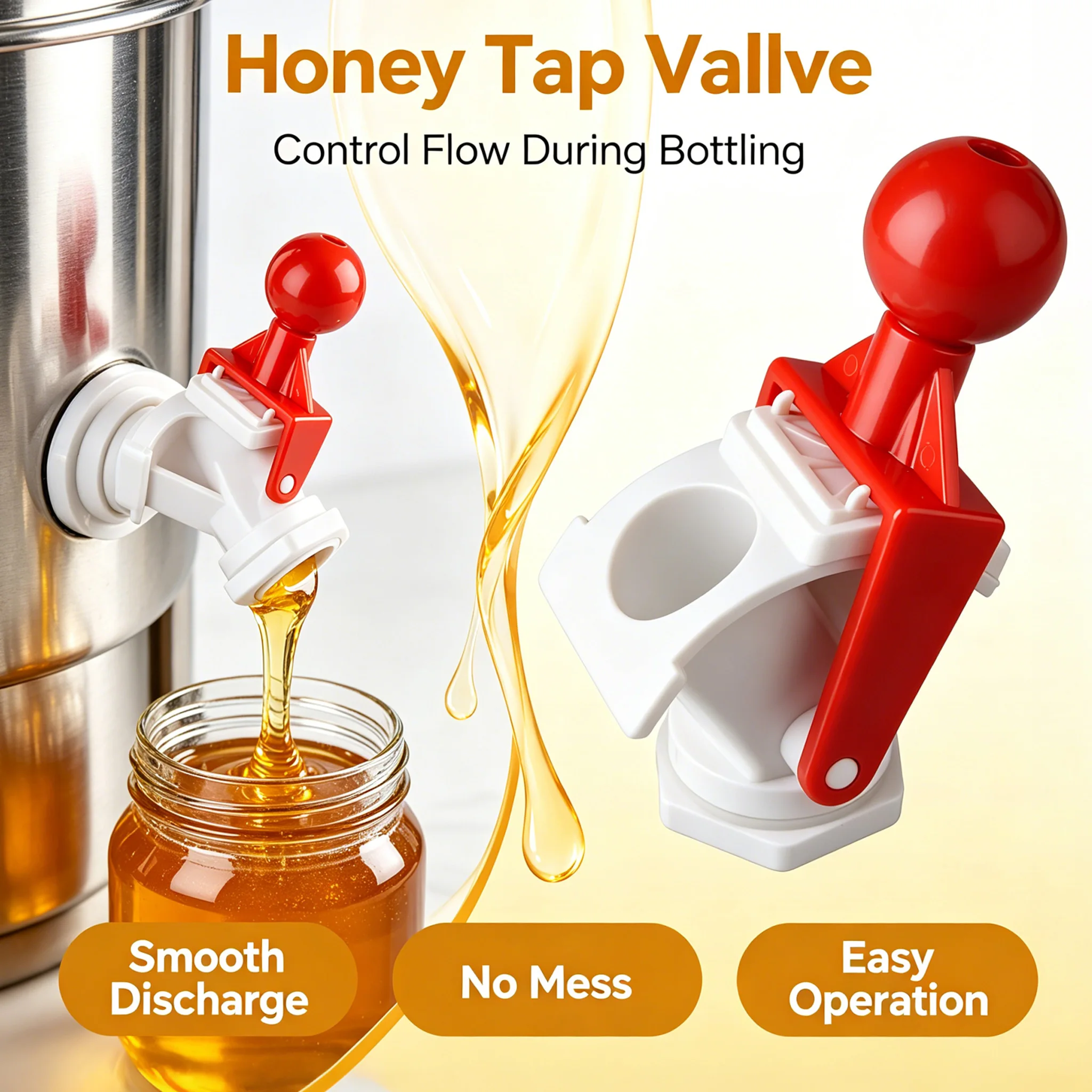 Plastic Honey Gate Tap Honey Extractor Accessory Beekeeping Honey Drain Valve With Screwdriver For Honey Extractor Equipment