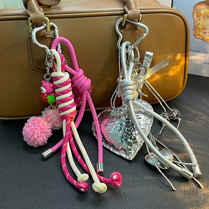 

Cute Mobile Phone Lanyard Dopamine Color Camera Keychain Anti Loss Wristband Rope Water Cup Bag Woven Short Lanyard For iPhone17