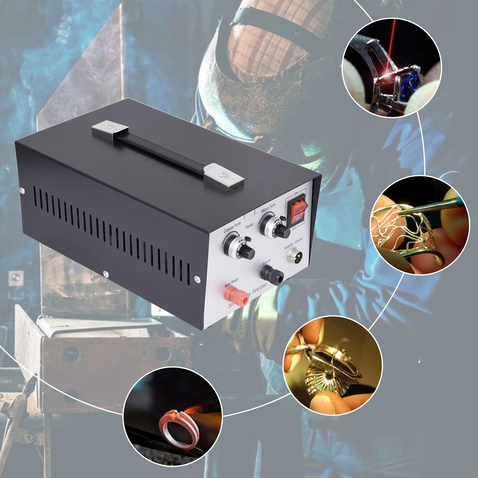 영구 보석 용접기 300W 보석 금은 용접기 휴대용 110V 30A 스팟 용접 도구 (은, 강철, 백금용)