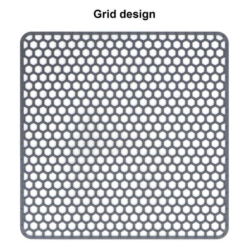 Sink Mat Silicone Durable Grid Design Anti Slip Sink Protection Pad For Kitchen Stainless Steel Ceramic Sinks