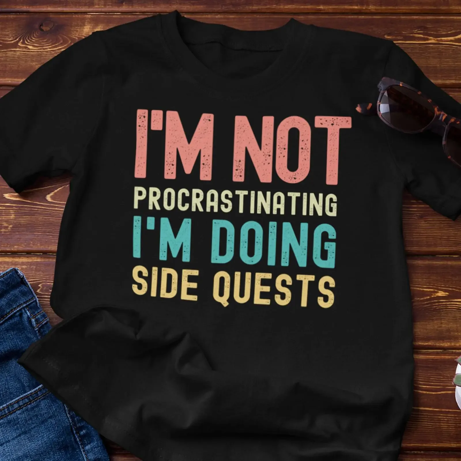 Funny Gamer T Shirt I amp 39 m Doing Side Quests  vintage Washed Versatile Slightly Comfortable Breathable Stretched Soft