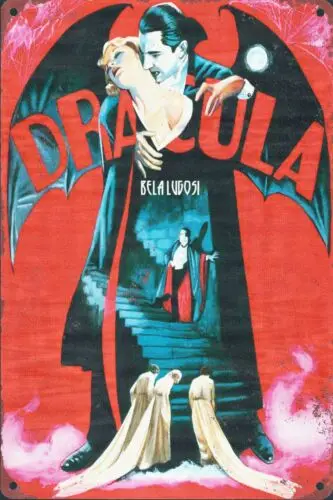 1p,(1931) Bela Lugosi фильм ужасов произведение искусства жестяной металлический знак