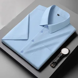 Men Waterproof Shirts 52 54 Short Sleeve Plus Size Big Shirt 10XL 9XL 12XL 50 Summer Formal White anti oil Shirt 160KG