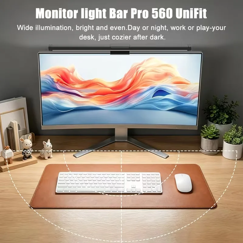 RGB LED Monitor Light Bar USB Powered Hanging Screen Lamp Stepless Dimmable Anti-Glare Soft Lighting for Office Desktop Gaming