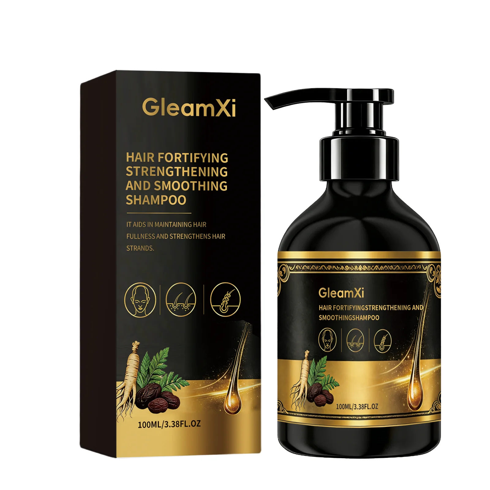 Hair Root Care Shampoo, Containing Multi-dimensional Herbal Hair Care Serum To Clean, Remove Oil and Fluffy Hair.