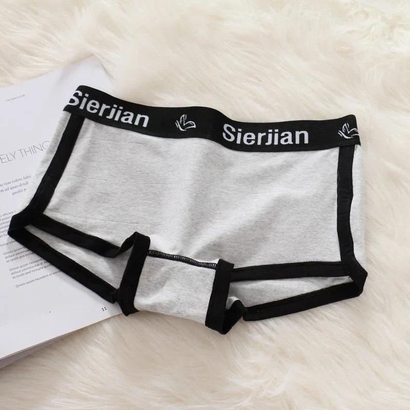 Women\'s Anti-exposure Ladies Boxers Cotton Sports Style Underwear  Fashion Lingerie Letter Belt Plus Size Girls Boxer Shorts