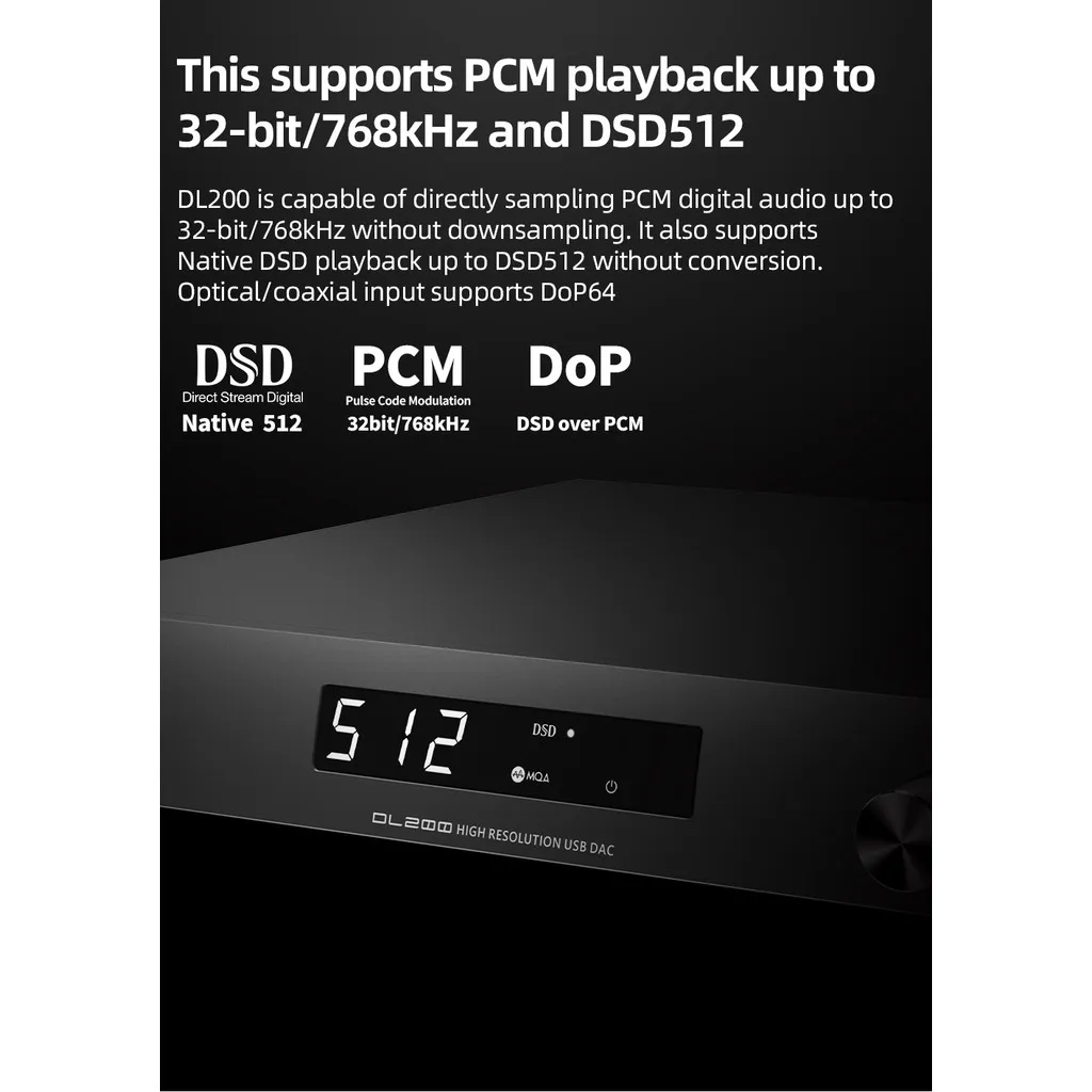 SMSL DL200 AUDIO DAC amplificador de auriculares MQA-CD ES9039Q2M verdadero equilibrado Bluetooth APTX HD OPA1612 DSD512