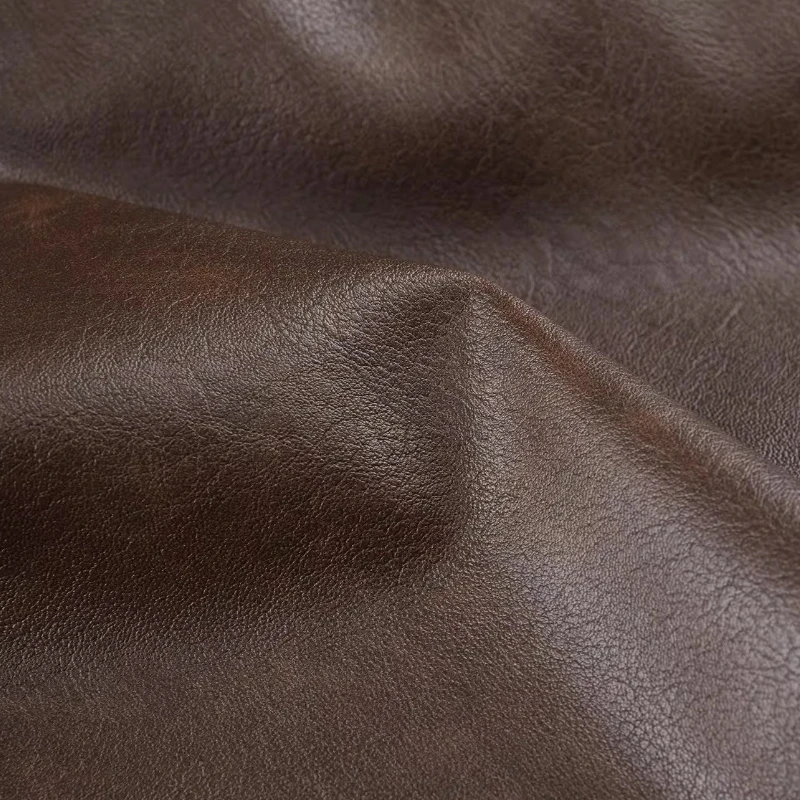 Chestnut Brown PU Leather Vintage Distressed Waterproof Fabric Handmade Sewing Color Changing Designer Decoration Craft Material