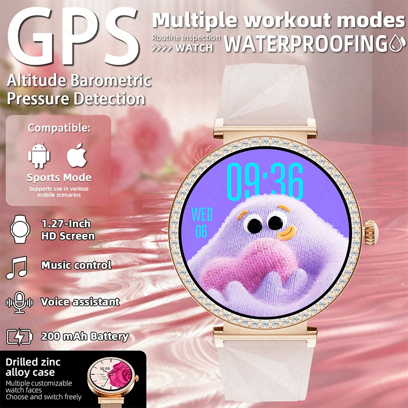 

LIGE New Fashion GPS Bluetooth Call Blood Oxygen Monitor Smart Watch 2025 Multi Sports Mode Fitness Tracker Smartwatch Women