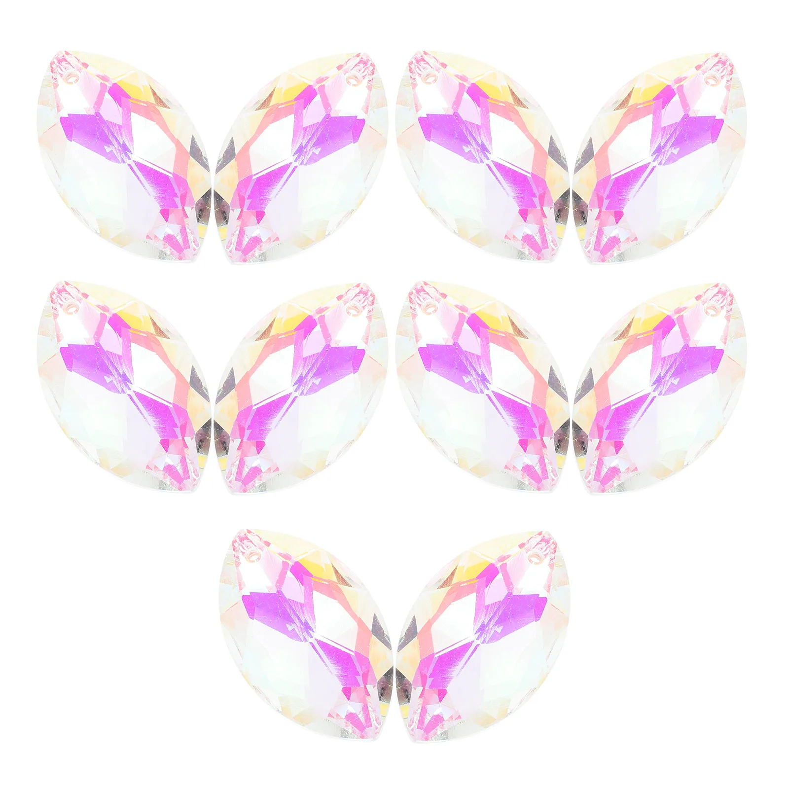 

10pcs 38mm AB Crystal Marquise Beads Shiny Glass Pendant Earrings Curtain Making Charms Transparent Accessories